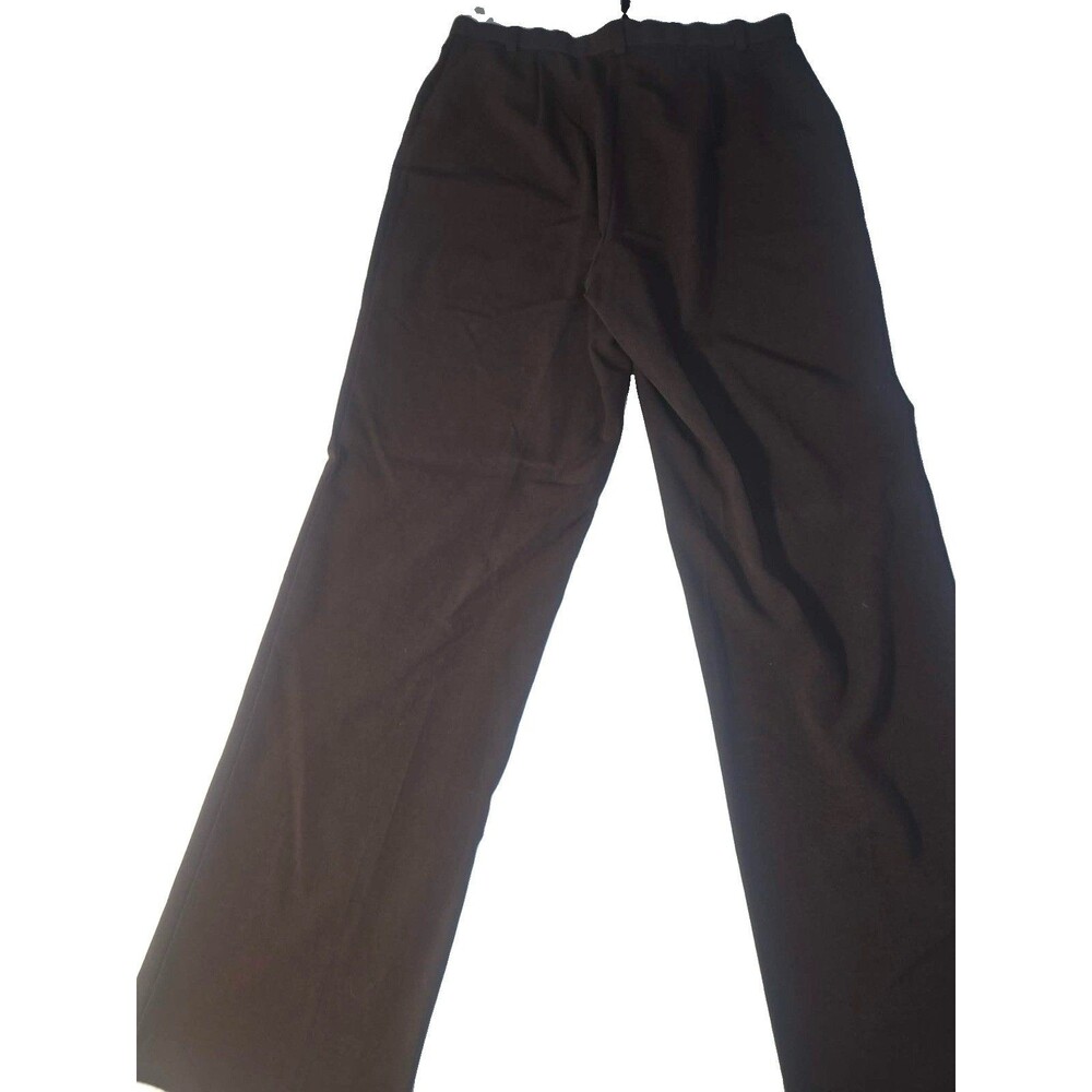 East 5th Dress Pants Women 8 Brown Flat Front Straight Poly Stretch Blend Office